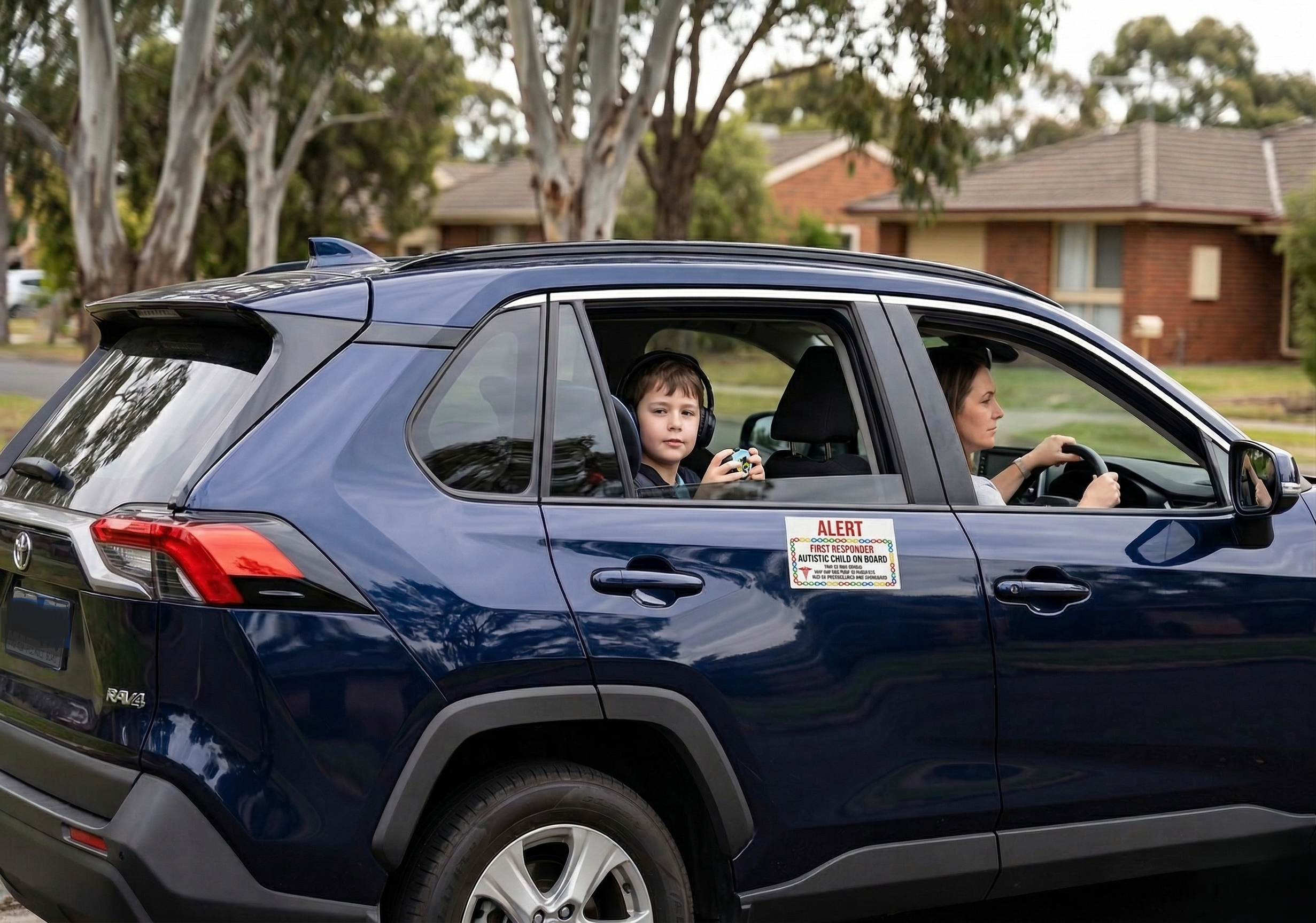 "Alert First Responder, Autistic Child on Board" car sticker - Price includes postage - Supporting Autism families