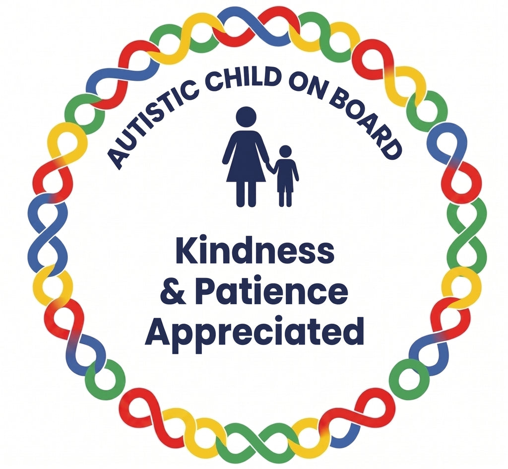 Large "Autistic Child on board" car sticker -  Price includes postage