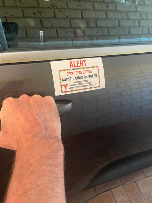 "Alert First Responder, Autistic Child on Board" car sticker - Price includes postage - Supporting Autism families